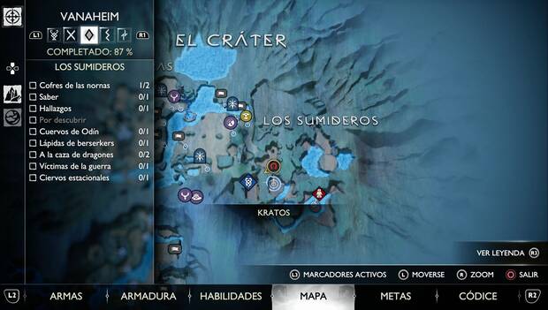 God of War Ragnarok - Objetos de saber en Los sumideros: ubicación del monolito Todo tiene un fin