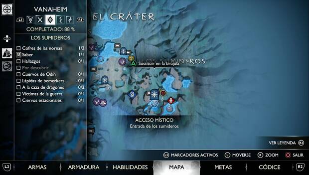 God of War Ragnarok - El reloj de arena: Acceso místico Los sumideros