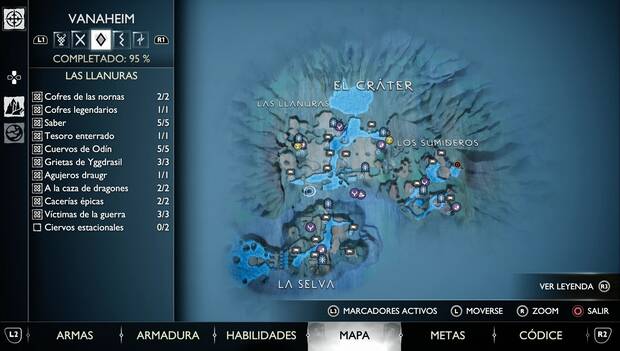 God of War Ragnarok - Mapa de El Cráter