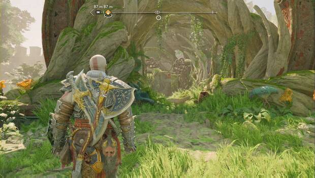God of War Ragnarok - Ciervos estacionales: enganche para saltar desde la isla de los ogros
