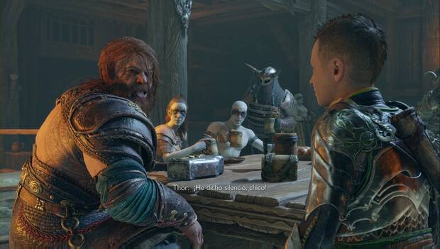 God of War Ragnarok - Liberar la máscara: Thor se molesta con Atreus
