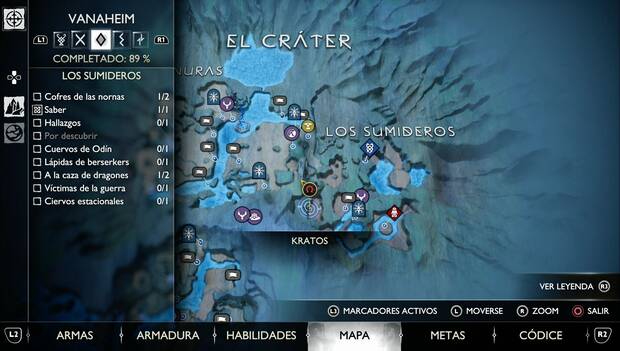 God of War Ragnarok - Hallazgos en Los sumideros: punto por el que llegar al poema Espectro oriental