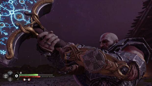 God of War Ragnarok - Los reinos en guerra: Kratos intenta sujetar el Mjölnir