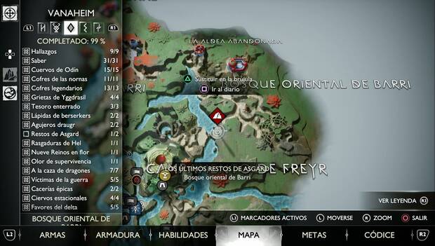God of War Ragnarok - Los últimos restos de Asgard: bosque oriental de Barri