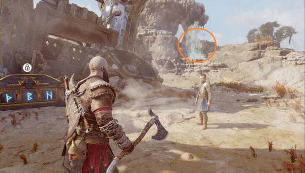God of War Ragnarok - Cofres de las nornas en Svartalfheim: molino tras un géiser que permite borrar la primera runa
