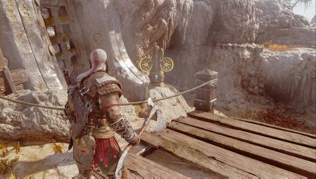 God of War Ragnarok - Cofres de las nornas en Svartalfheim: molino sobre la zona de los monstruos