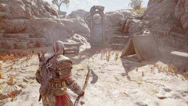 God of War Ragnarok - Marcadores de Saber en Svartalfheim: monolito del Marcador de Saber Caminos inseguros frente a Kratos