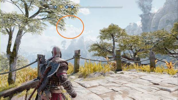 God of War Ragnarok - Cuervos de Odín en Svartalfheim: cuervo de la Torre de vigilancia volando