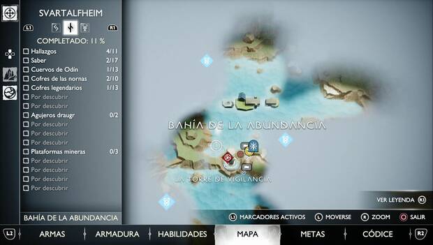 God of War Ragnarok - Al servicio de Asgard: ubicación de las tres plataformas en la bahía de la abundancia