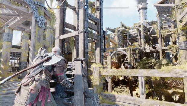 God of War Ragnarok - Al servicio de Asgard: plataforma del fondo movida justo por encima del mínimo