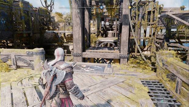 God of War Ragnarok - Al servicio de Asgard: plataformas alineadas hasta la chimenea