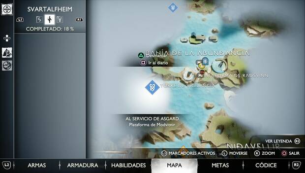 God of War: Ragnarok - En busca de Tyr: ubicación de la Plataforma de Modvitnir al suroeste