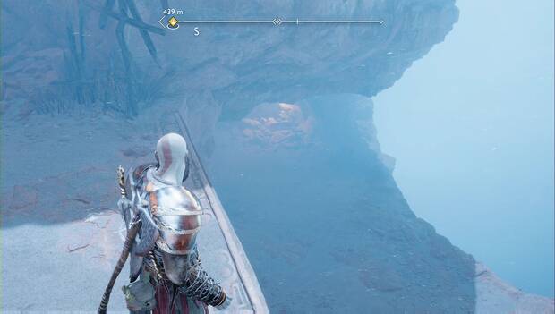 God of War Ragnarok - Cofres legendarios en El Strönd: acantilado desde el que se puede bajar hasta la estancia del Cofre legenadario #1 de Alfheim
