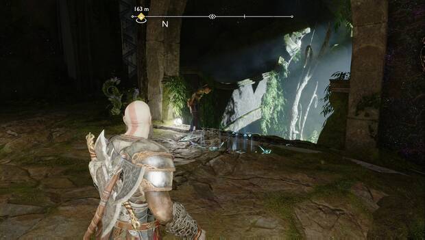 God of War Ragnarok - Cofres legendarios en el Templo de la luz: punto desde el que saltar hasta el cofre #2 en el Templo de la luz
