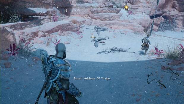 God of War Ragnarok - Objetos de saber en Los cañones: pergamino del Mapa del tesoro Oro del buitre