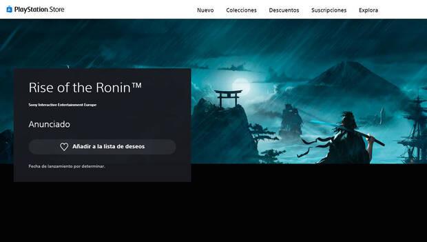 Rise of the Ronin ya se puede aadir a la lista de deseados en PS Store