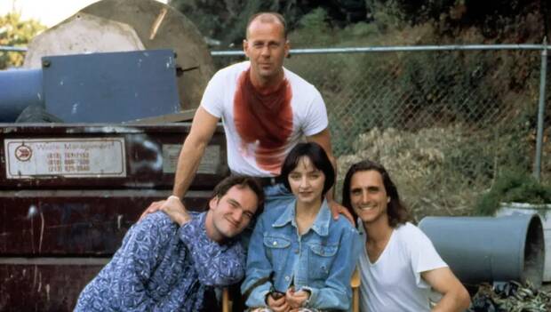Tarantino y Bruce Willis en Pulp Fiction