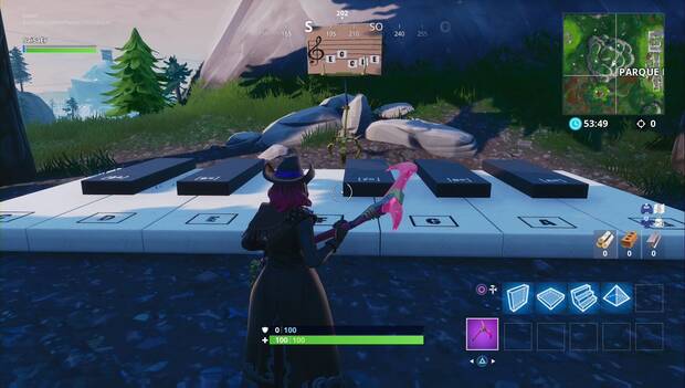 Fortnite Semana 2 Temporada 7: piano de Parque Placentero 2