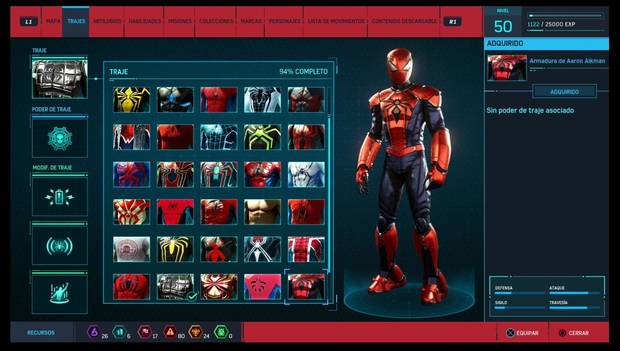 Marvel's Spider-Man - Trajes: Armadura de Aaron Aikman