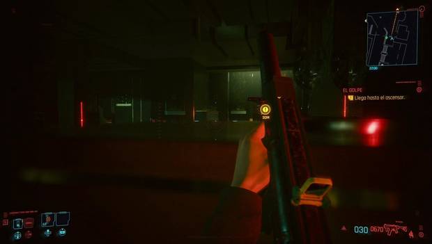 Cyberpunk 2077 - El Golpe: guardias frente al ascensor