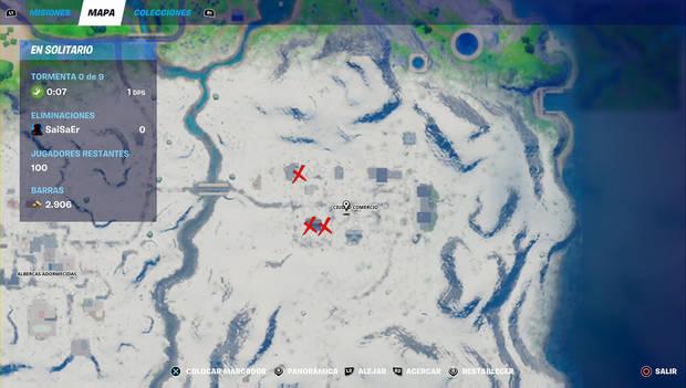Fortnite - Ubicación de as monedas azules de Ciudad Comercio