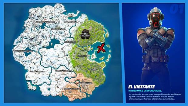 Fortnite Battle Royale - C3 T1 - Ubicación de El Visitante