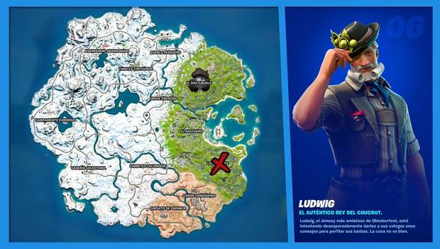 Fortnite Battle Royale - C3 T1 - Ubicación de Ludwig