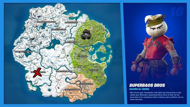 Fortnite Battle Royale - C3 T1 - Ubicación de Superbaos Bros