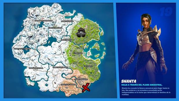 Fortnite Battle Royale - C3 T1 - Ubicación de Shanta
