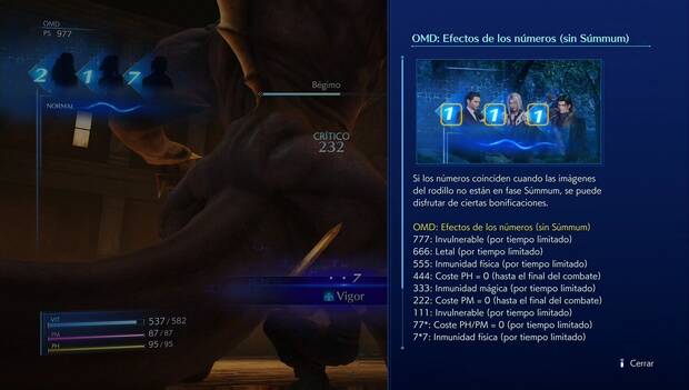 Crisis Core Final Fantasy VII Reunion - Prólogo: tutorial de efectos especiales del OMD