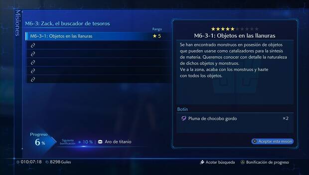 Crisis Core Final Fantasy VII Reunion - Objetos en las llanuras