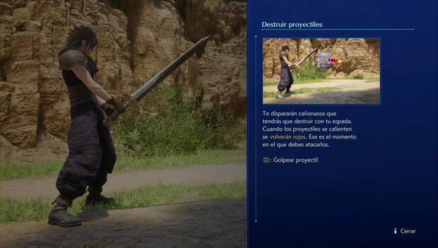 Crisis Core Final Fantasy VII Reunion - Capítulo 2: tutorial de destruir proyectiles