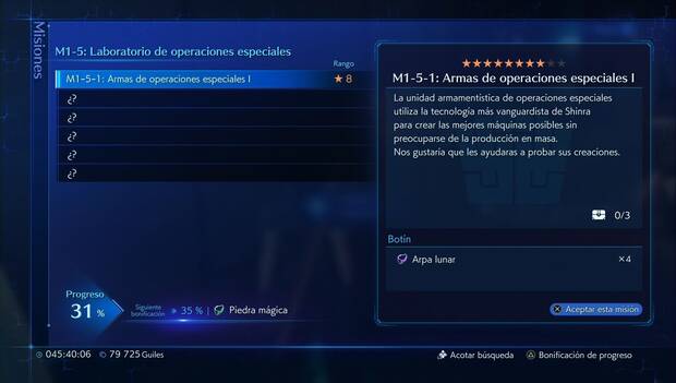 Crisis Core Final Fantasy VII Reunion - M1-5-1: Armas de operaciones especiales I