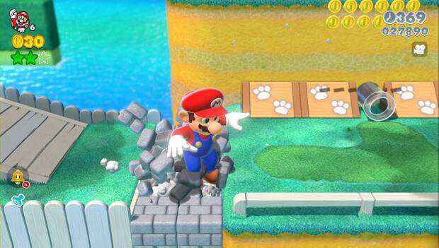 Super Mario 3D World - Mundo 1-1: parte del suelo por la que llegar a la tercera estrella
