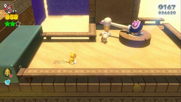 Super Mario 3D World - 2-1: picacóndor atacando al capitán toad