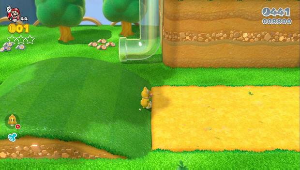 Super Mario 3D World 2-4: tubería desde la que llegar a la primera estrella