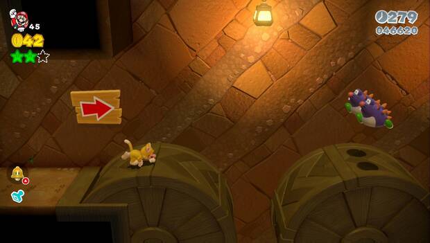 Super Mario 3D World 2-4: ruedas para llegar a la tercera estrella verde