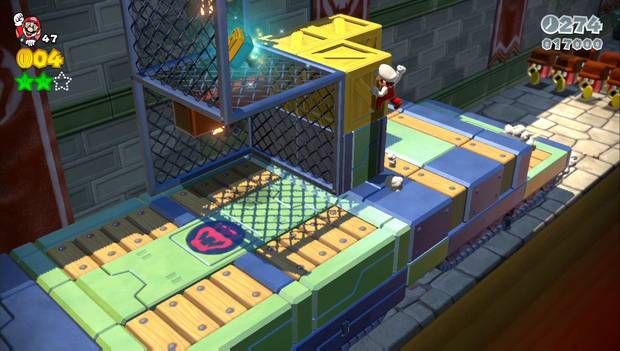 Super Mario 3D World - 2-Castillo: sello del nivel sobre la reja