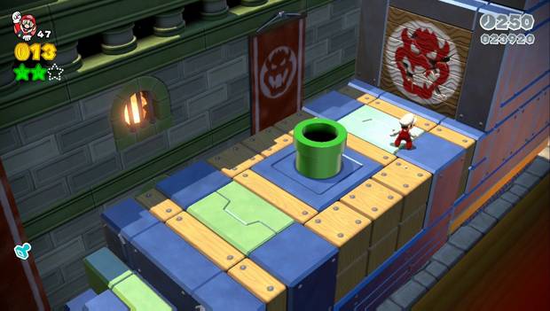 Super Mario 3D World - 2-Castillo: pared con la tercera estrella verde
