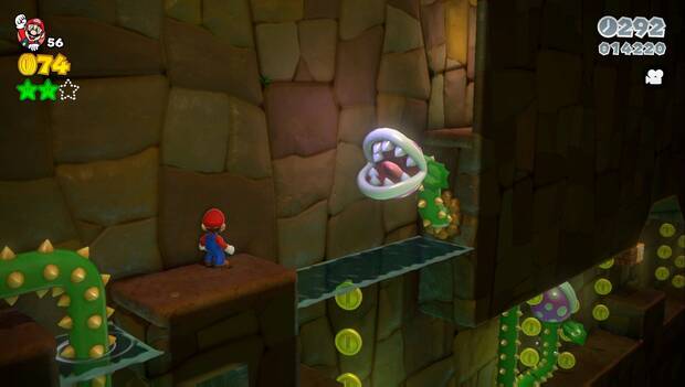 Super Mario 3D World -4-2: hueco en la pared al sello del nivel