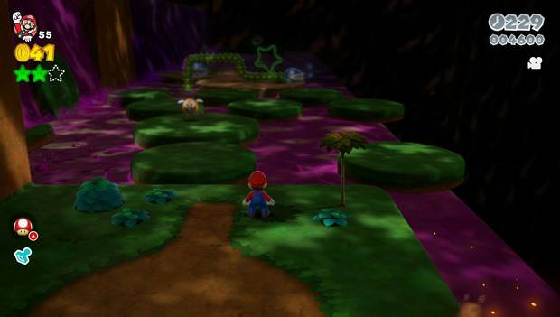 Super Mario 3D World -4-2: silueta de la estrella verde