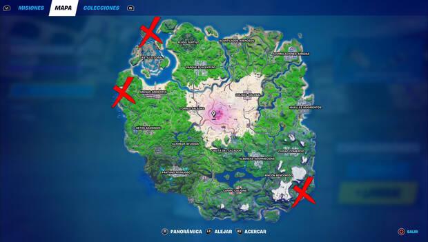 Fortnite - Ubicación de los tres naufragios