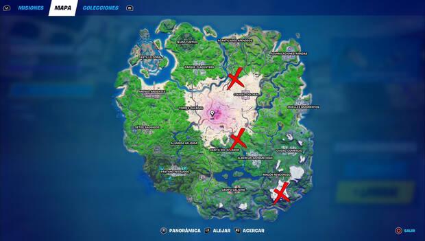 Fortnite - UBicación de Punto Pintoresco, Barranco Bello y Monte Kay