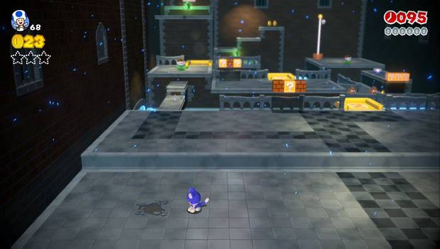 Super Mario 3D World -5-3: marca en el suelo con la primera estrella verde