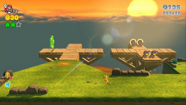 Super Mario 3D World - 5-3: silueta de la estrella verde