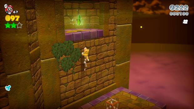 Super Mario 3D World - M5-Castillo - tercera estrella verde del nivel