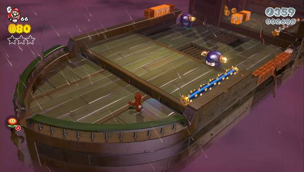 Super Mario 3D World - 6-2: enemigos con la primera estrella verde