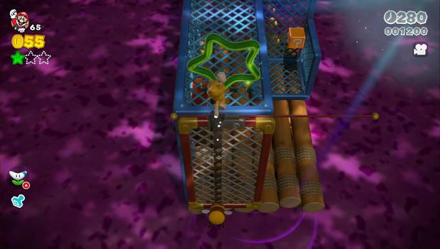 Super Mario 3D World 6-4: silueta de la segunda estrella verde del nivel
