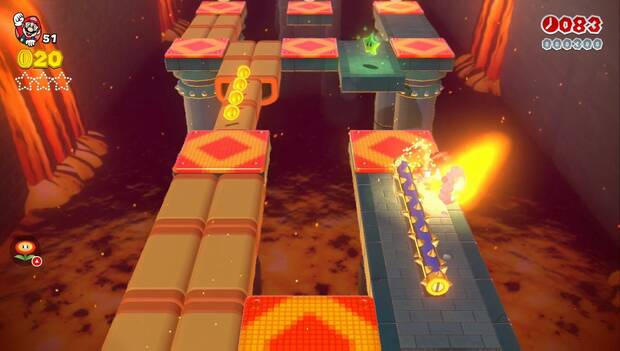 Super Mario 3D World - 7-3: primera estrella verde del nivel