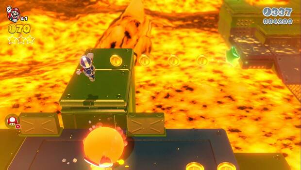 Super Mario 3D World - m7-7: primera estrella verde del nivel